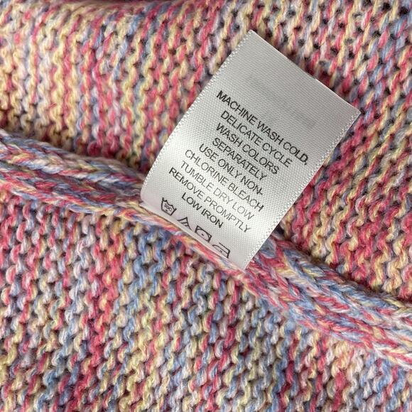Woman Within Plus Size 1X Marled Pastel Pink Space Dye Drape Cardigan Soft Girl - Picture 7 of 9